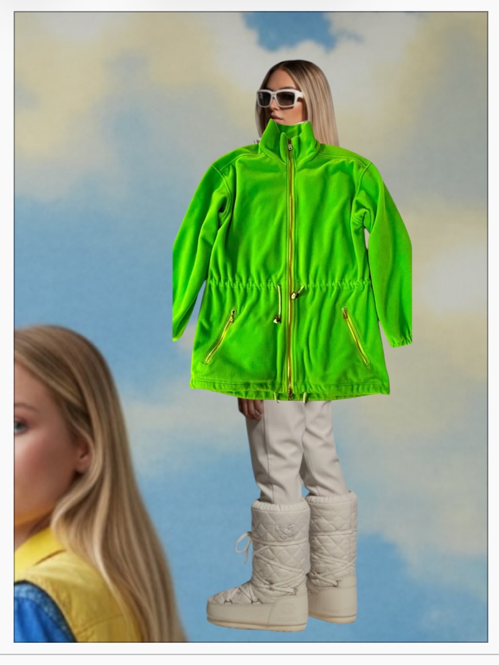 Bogner Lime Green Full-Zip Fleece Jacket